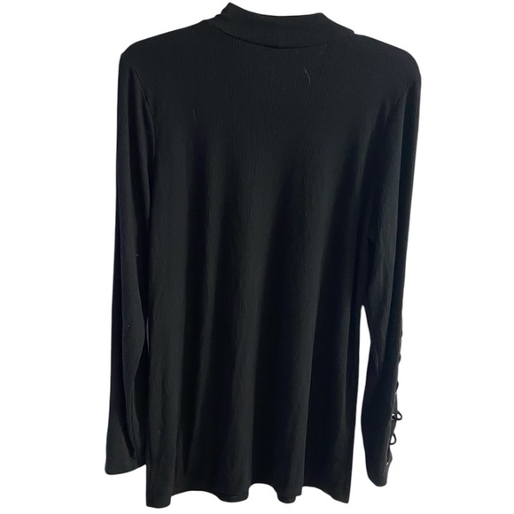 Torrid Super Soft Rib Knit Black Mock Neck Long Sleeve 2X - Picture 2 of 6